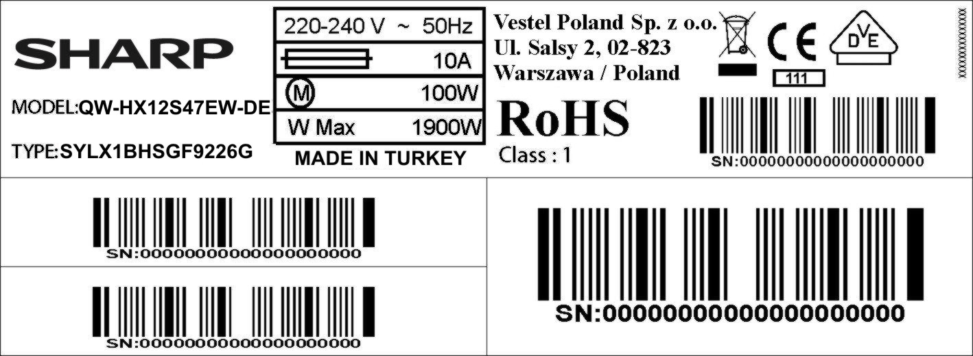 Sharp | Geschirrspüler |  QW-HX12S47EW-DE | (inkl. Speditionsversand)