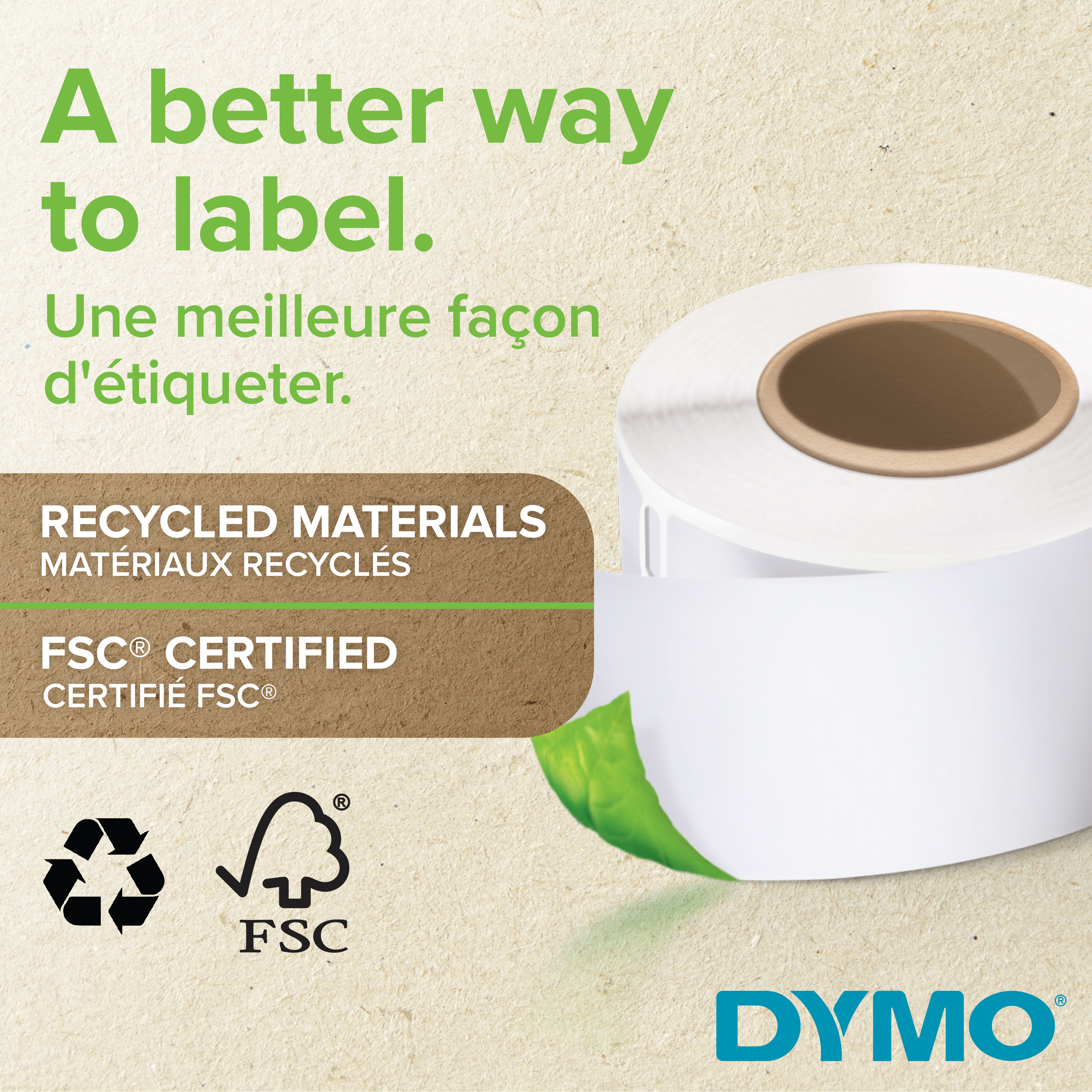 DYMO | Original Etikett für LabelWriter | Adressen | weiß | Kunststoff | permanent haftend | 1 x 260 Etiketten | 36 x 89 mm