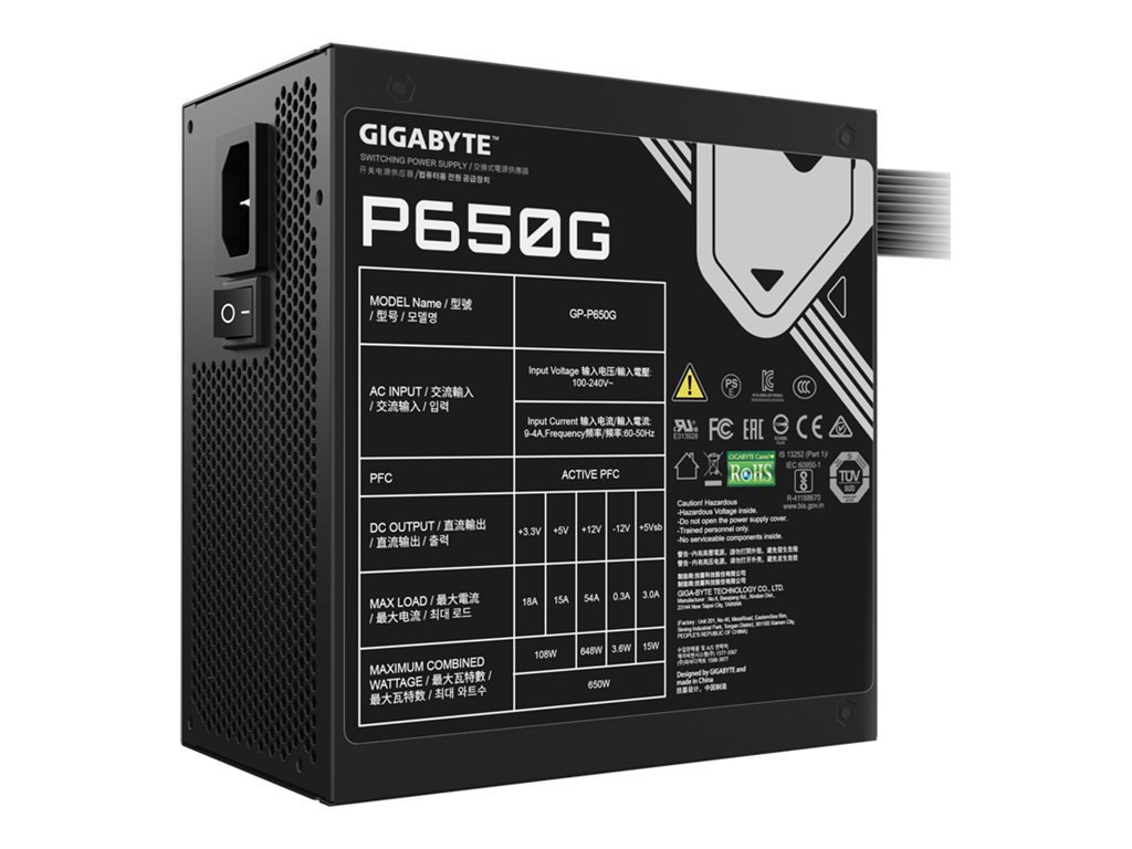 Gigabyte P650G 650W ATX 2.31 Netzteil Non-Modular 80+ Gold