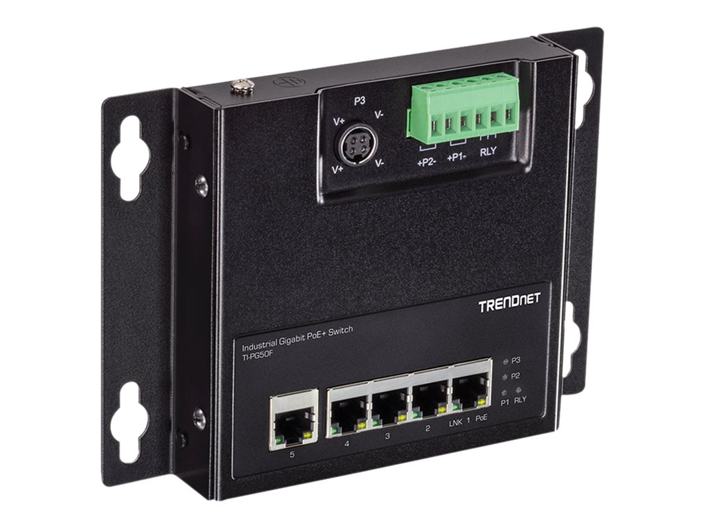TRENDnet TI-PG50F - Industrial - Switch - unmanaged - 5 x 10/100/1000 (PoE+)