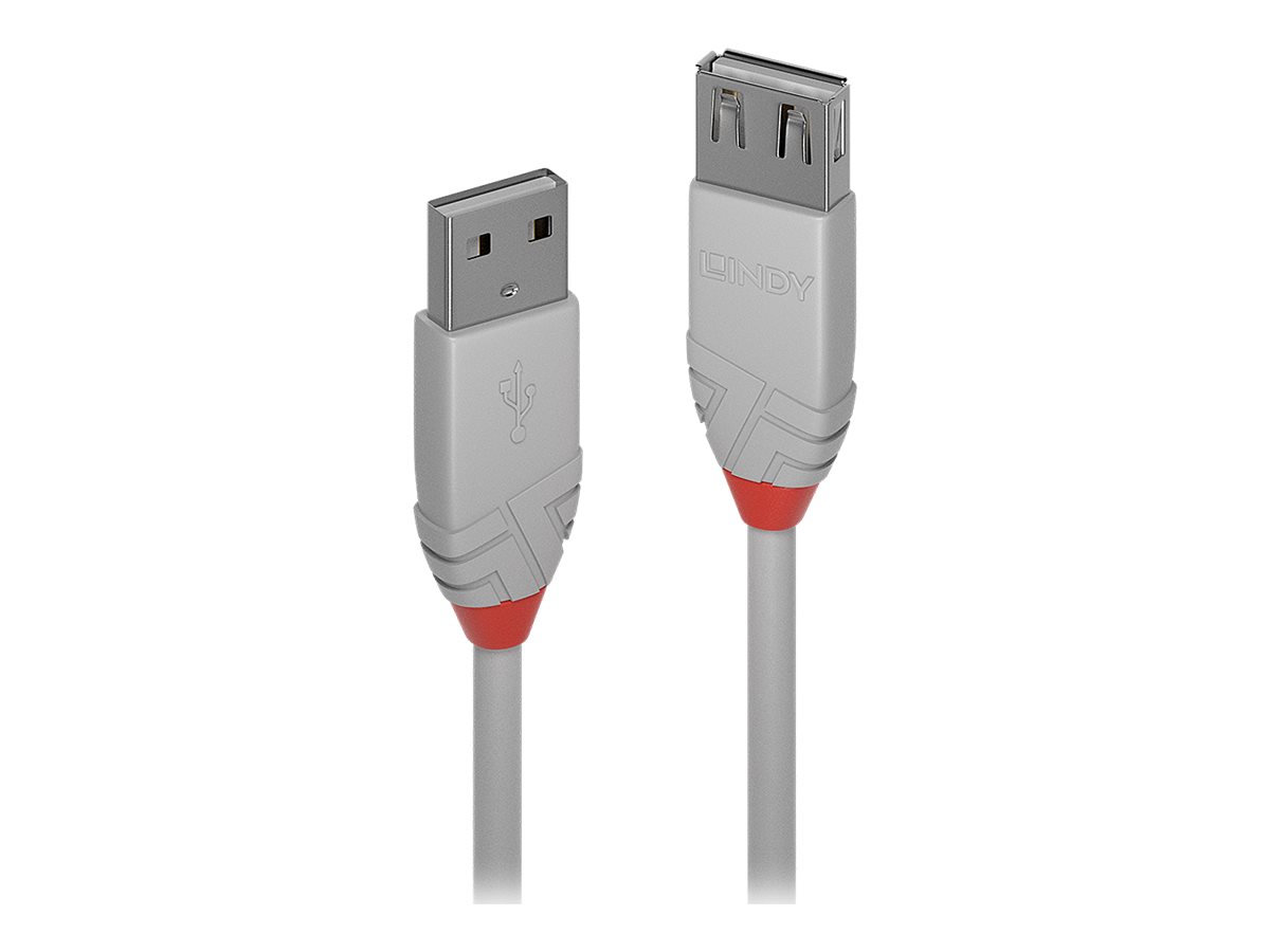 Lindy | 0.5m USB 2.0 Type A Extension Cable, Anthra Line, Grau Lindy | 0.5m USB 2.0 Type A Extension Cable, Anthra Line, Grau