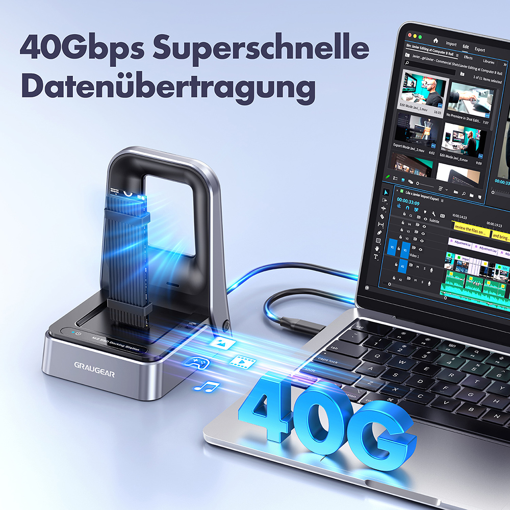 Docking Station 4.0 für M.2 PCIe Gen4x4 NVMe SSD
