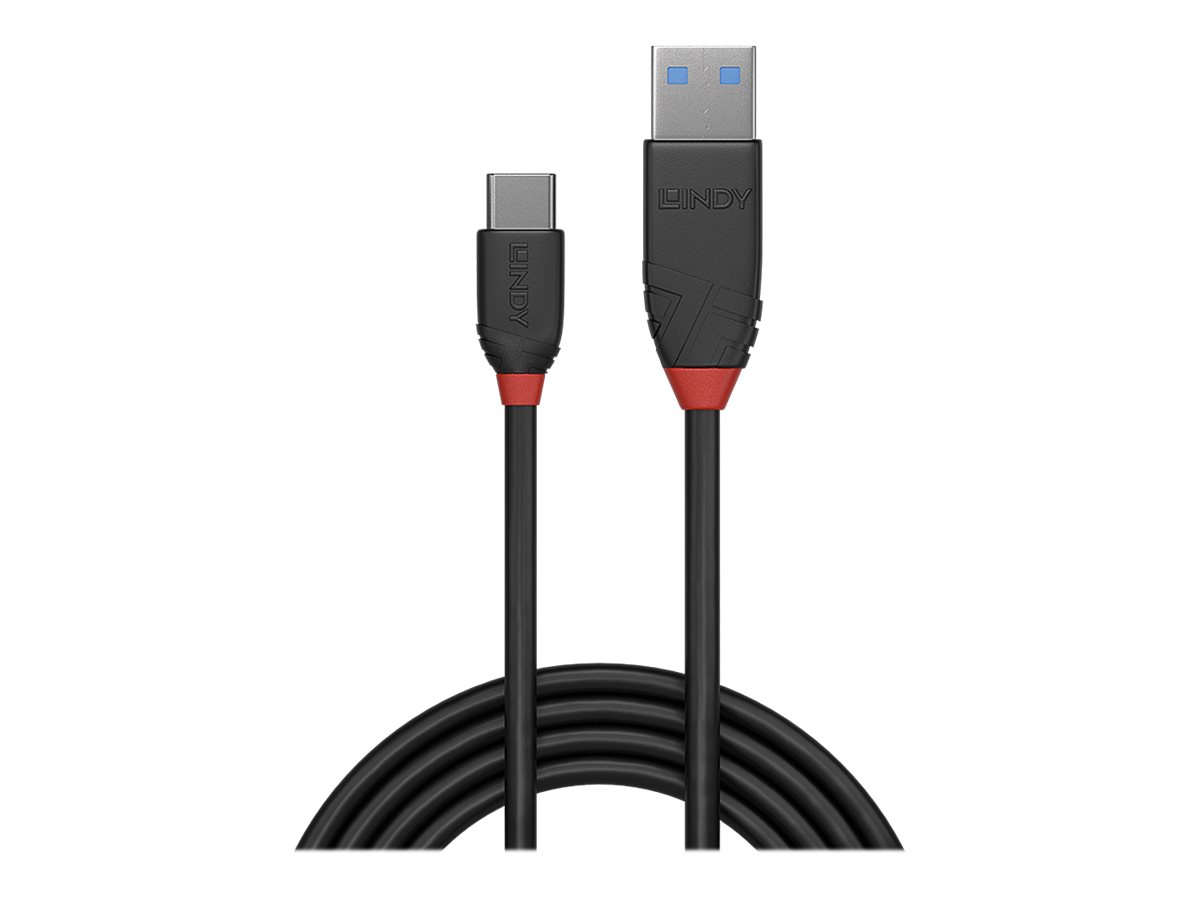 0.5m USB 3.2 Typ A an C Kabel, 10GBit/s, Black Line