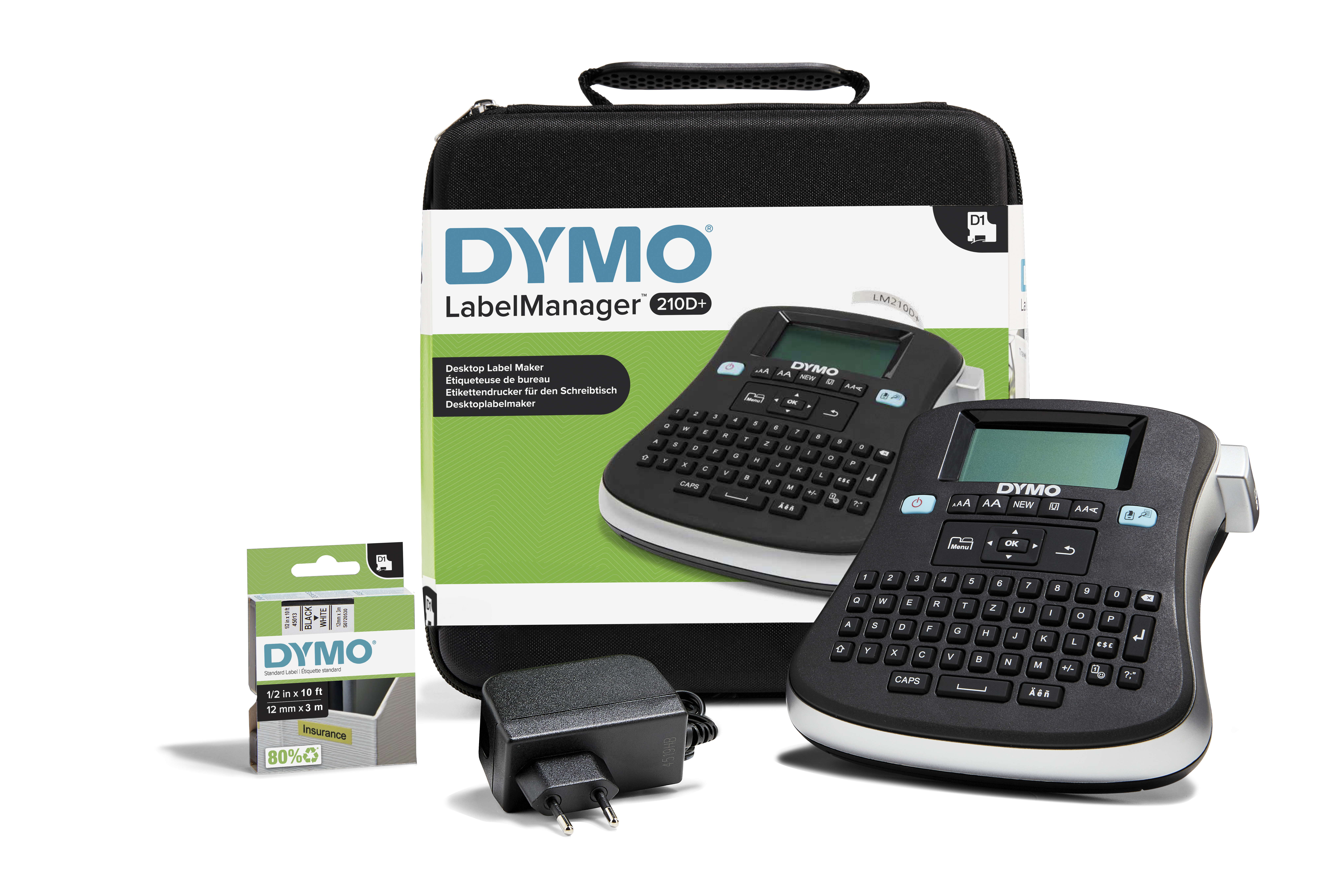 DYMO | LabelManager 210D+ Beschriftungsgerät | QWERTZ-Tastatur | Kofferset
