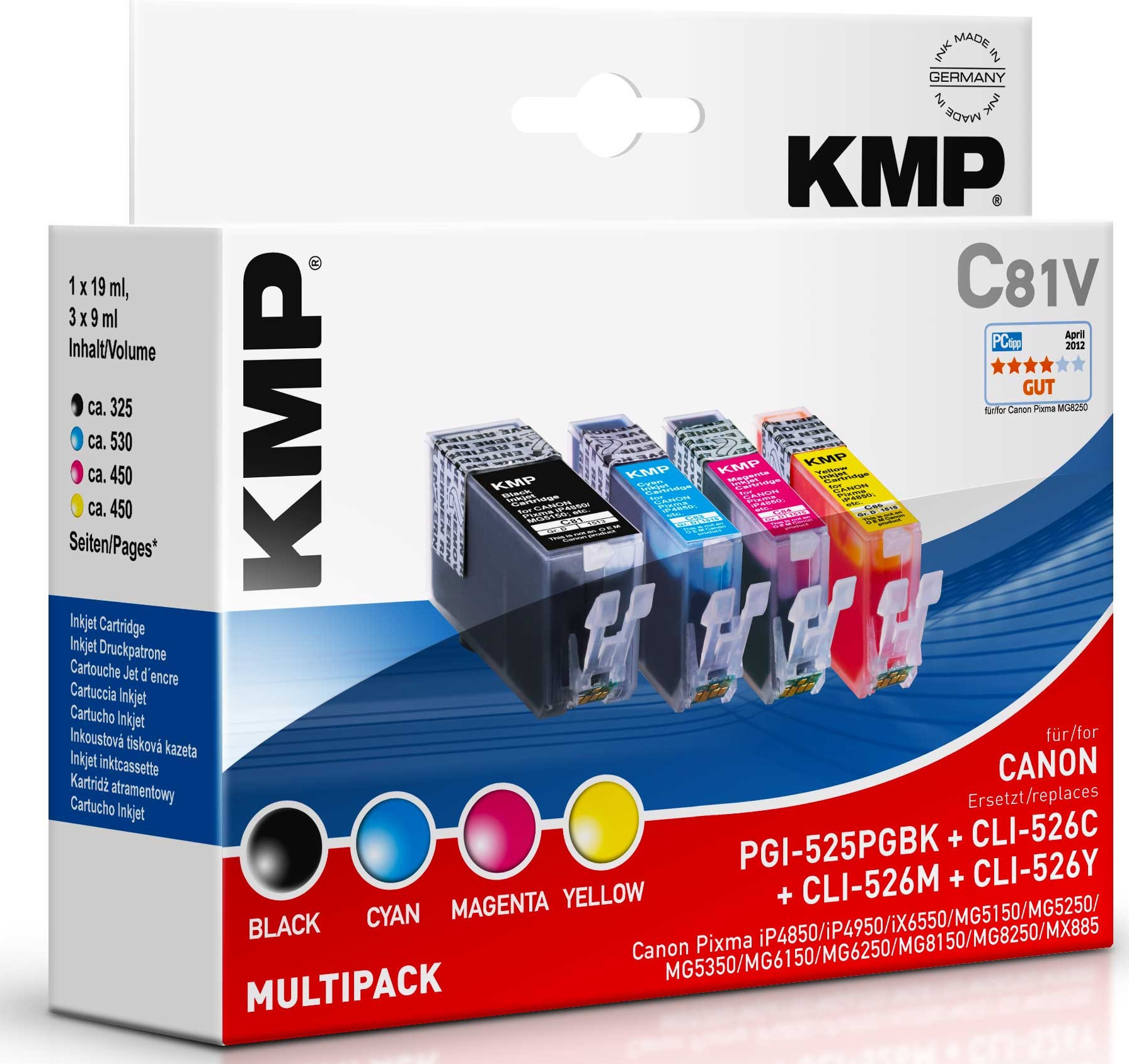 KMP MULTIPACK C81V - 4er-Pack - Schwarz, Gelb, Cyan, Magenta