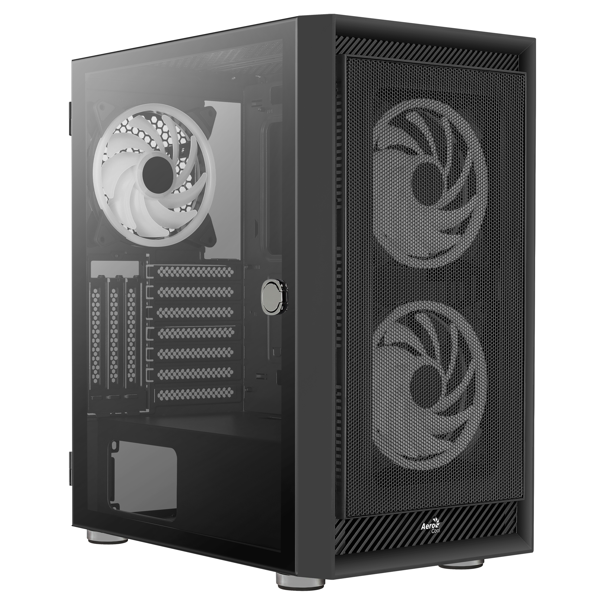 AeroCool Graphite ARGB - Schwarz - Glasfenster