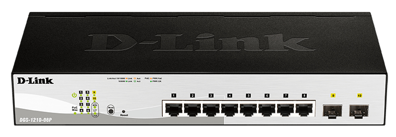 D-Link Web Smart DGS-1210-08P - Switch - managed - 8 x 10/100/1000 (PoE)