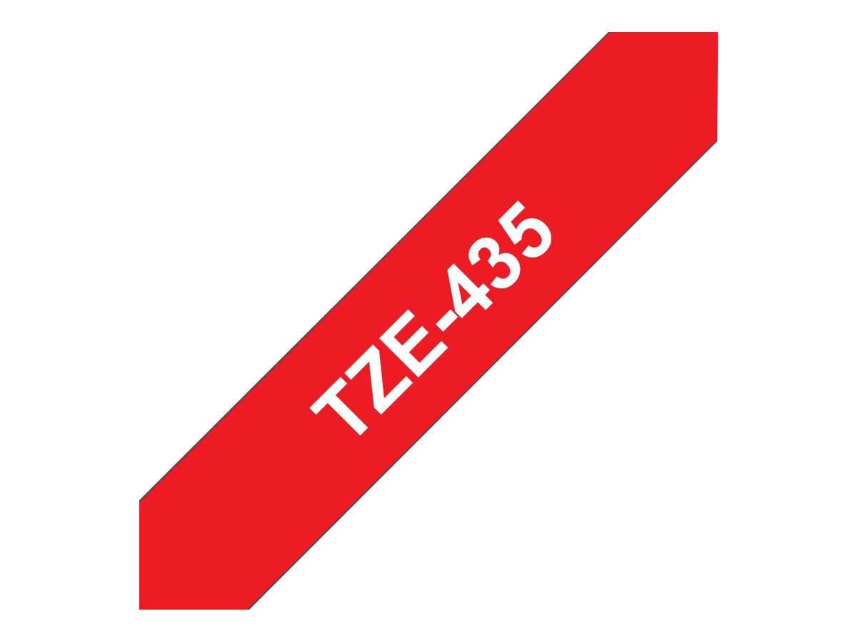 Brother TZe-435 - Weiß auf Rot - Rolle (1,2 cm x 8 m) 1 Rolle(n) laminiertes Band