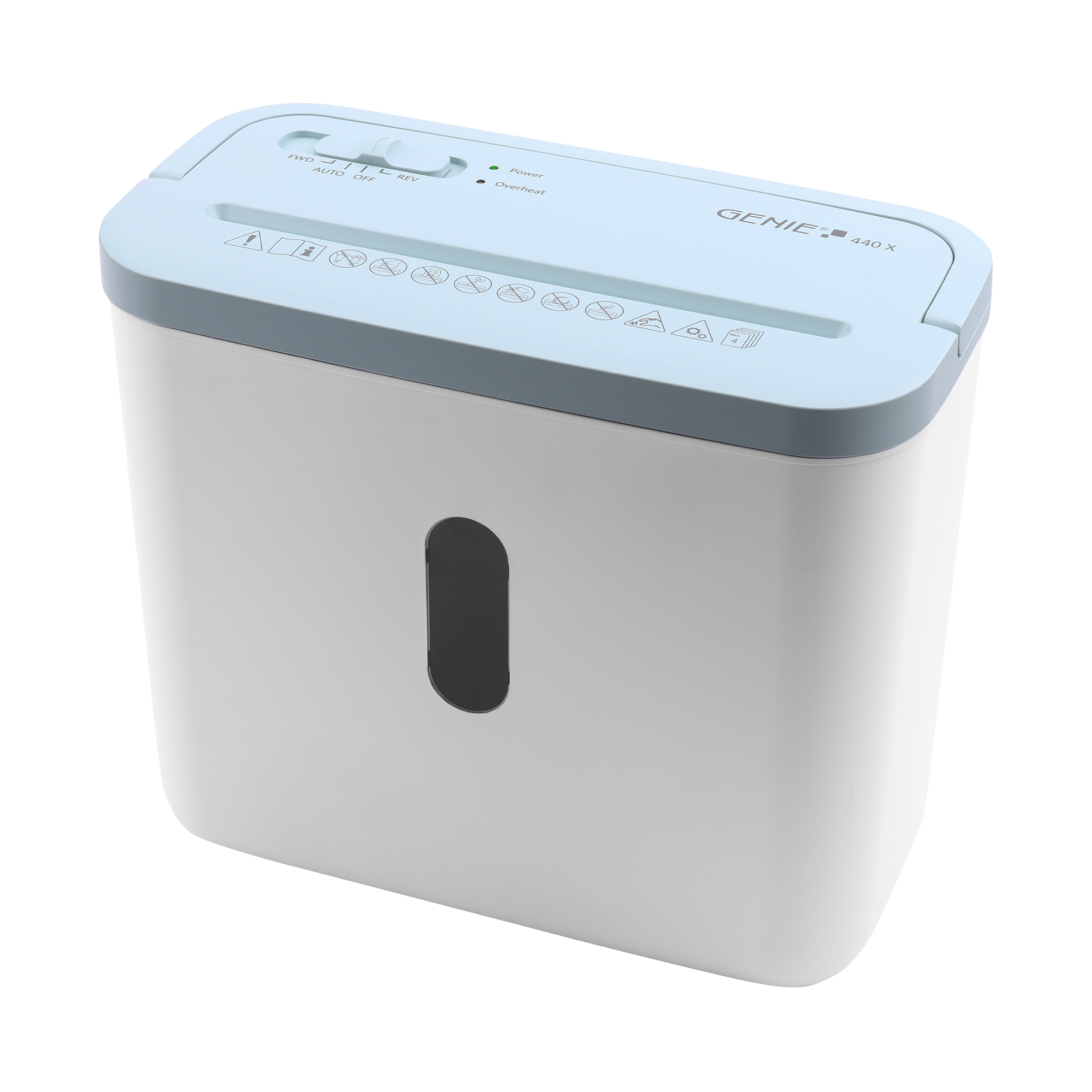 Aktenvernichter 440 X BL – weiß-blau