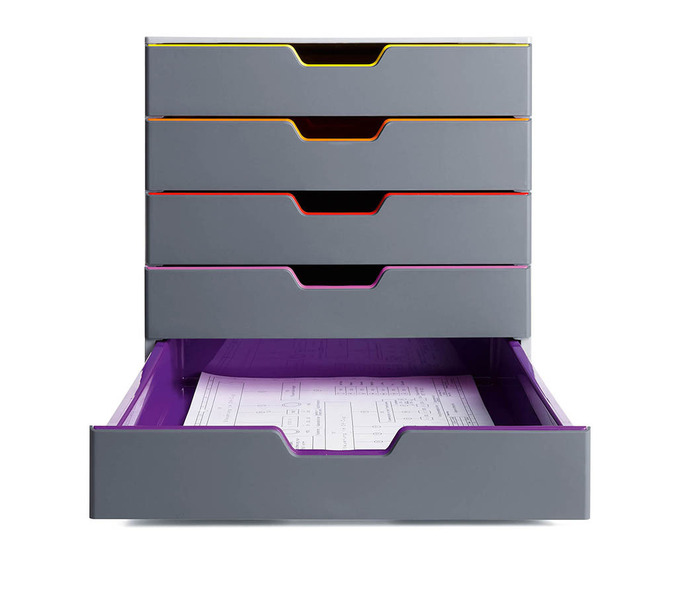 DURABLE | Schubladenbox VARICOLOR 5 Fächer Etiketten mehrfbg