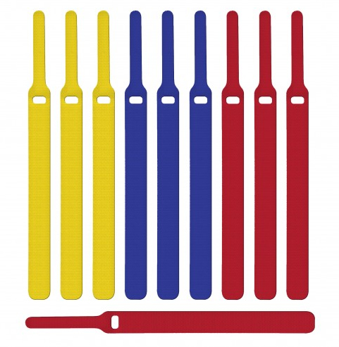 Label-the-cable LTC BASIC STRAPS - Kabelbinder - 17 cm - Blau, Gelb, Rot (Packung mit 10)