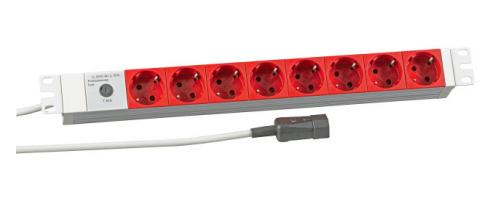 Koop PROFIversal - Steckdosenleiste (Rack - einbaufähig) - Wechselstrom 250 V - Eingabe, Eingang IEC 60320 C14 - Ausgangsanschlüsse: 8 (8 x CEE 7/3)