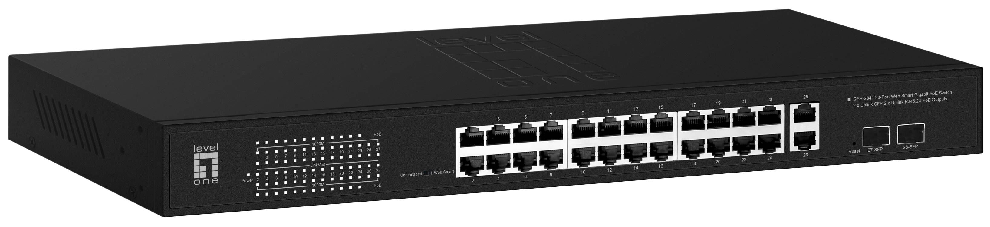 Switch 28x GE GEP-2841 2xGSFP 370W 24xPo