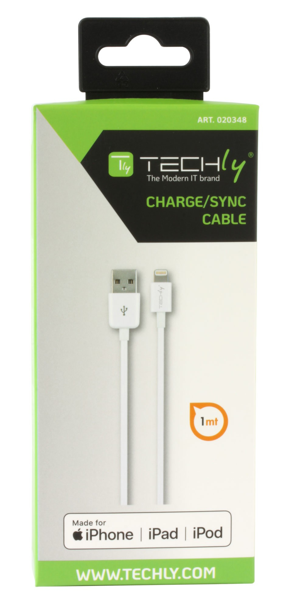 IC Intracom TECHly - Lightning-Kabel - Lightning männlich bis USB männlich - 1 m - weiß - für Apple iPad/iPhone/iPod (Lightning)