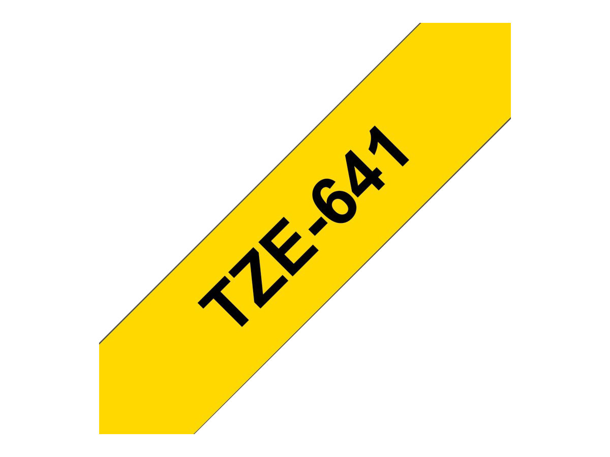 Brother TZe-641 - Standard-Klebstoff - Schwarz auf Gelb - Rolle (1,8 cm x 8 m)