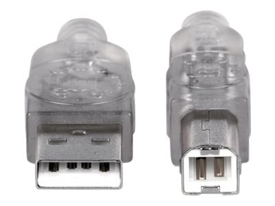 Manhattan USB-A to USB-B Cable, 5m, Male to Male, Translucent Silver, 480 Mbps (USB 2.0)