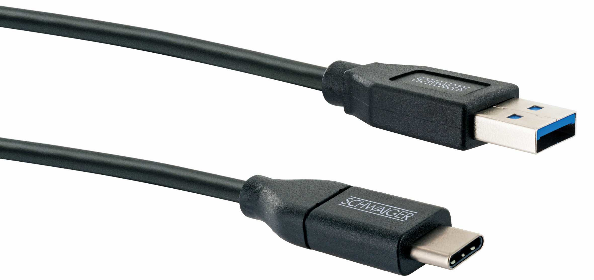 Schwaiger | USB-Kabel 3.0 St. A->3.1 TypC 0,15m schwarz