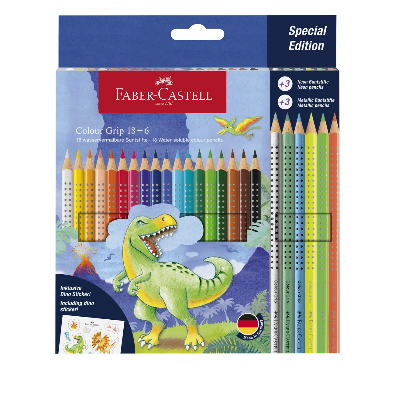 Buntstift Colour Grip Dino 18+6