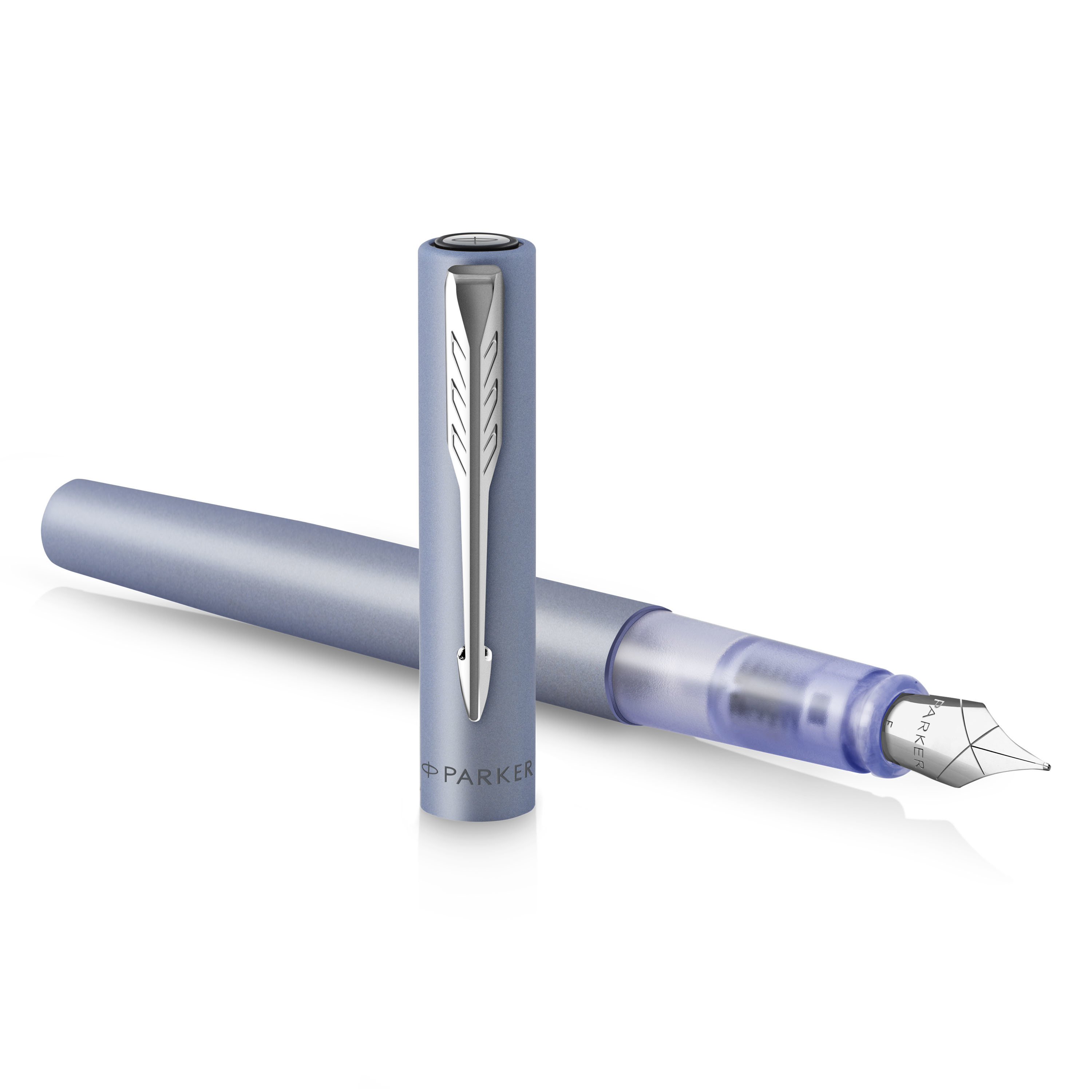 Parker | Vector XL Metallic Silver-Blue C.C. Füllfederhalter | Federbreite M | Schreibfarbe Blau | in Blister (1)