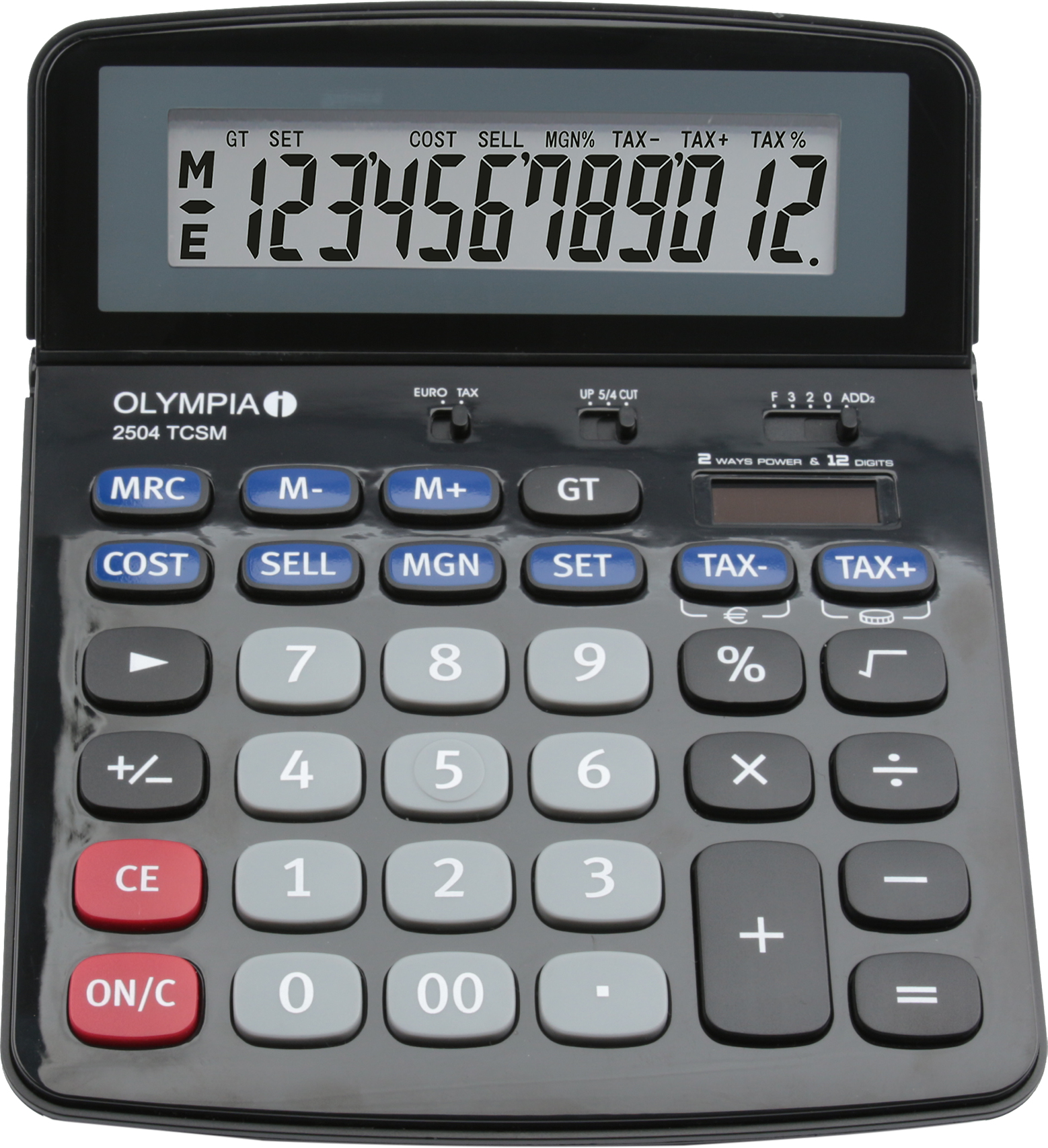 Olympia - 2504 TCSM - Taschenrechner - 12-stellige Anzeige -schwarz