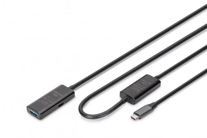 DIGITUS | Verlängerungskabel USB-C->USB-A St./Bu. 10G 10,00m