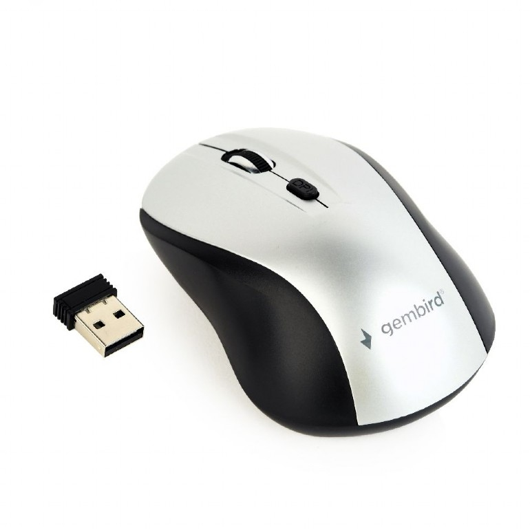 Gembird MUSW-4B-02-BS - Maus - optisch - 4 Tasten - kabellos - 2.4 GHz - kabelloser Empfänger (USB)