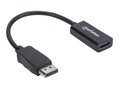 Manhattan DisplayPort 1.1 to HDMI Adapter Cable, 1080p@60Hz, Male to Female, Black, DP With Latch, Passive, Three Year Warranty, Polybag - Video- / Audio-Adapter - DisplayPort (M)