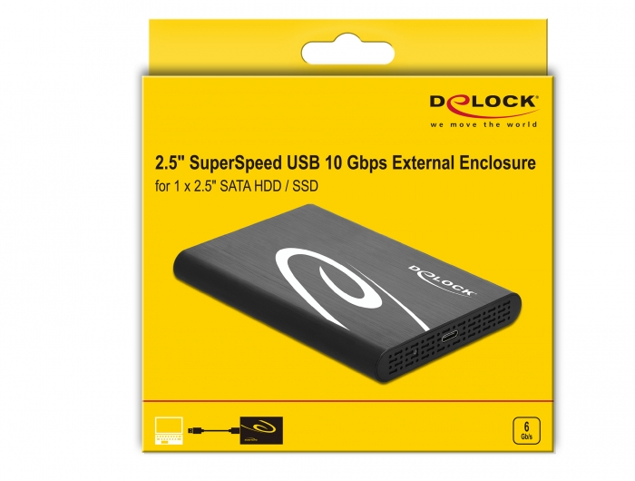 Delock 2.5" External Enclosure SATA HDD / SSD   USB 3.0 - Speichergehäuse - 2.5" (6.4 cm)