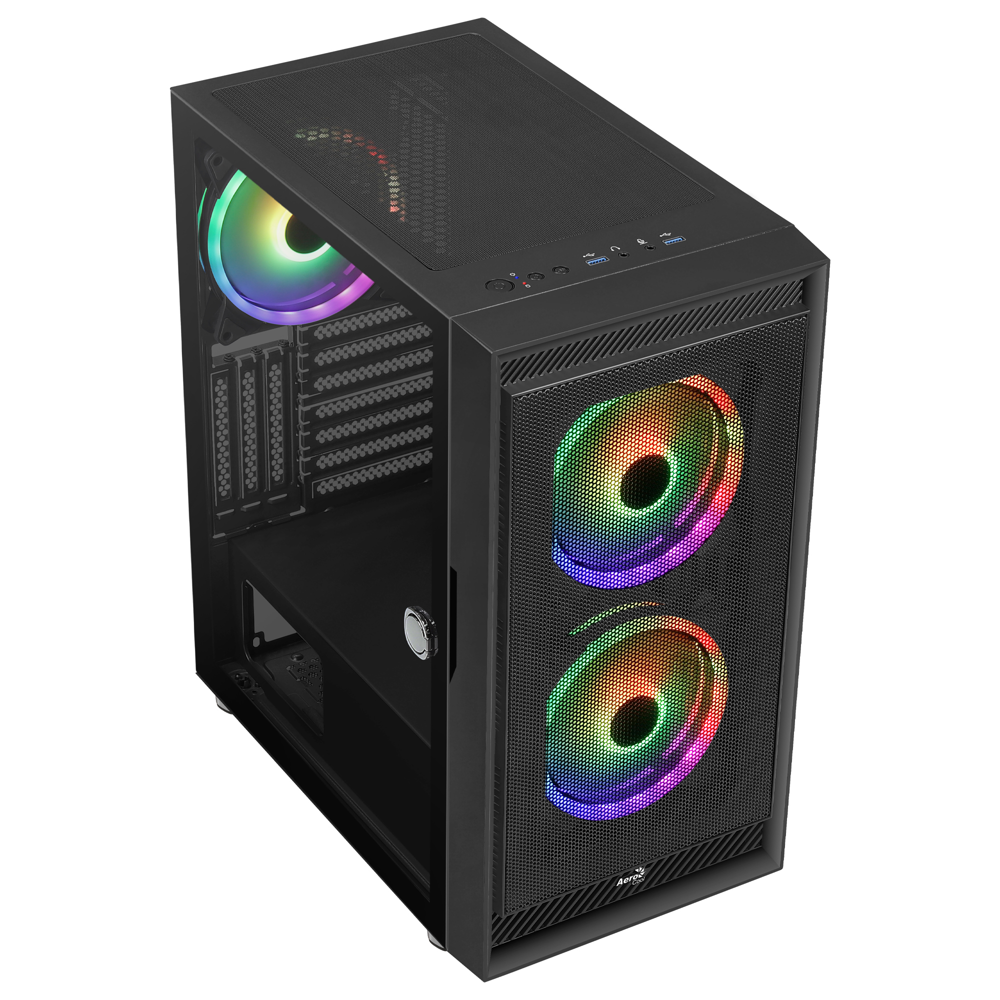 AeroCool Graphite ARGB - Schwarz - Glasfenster