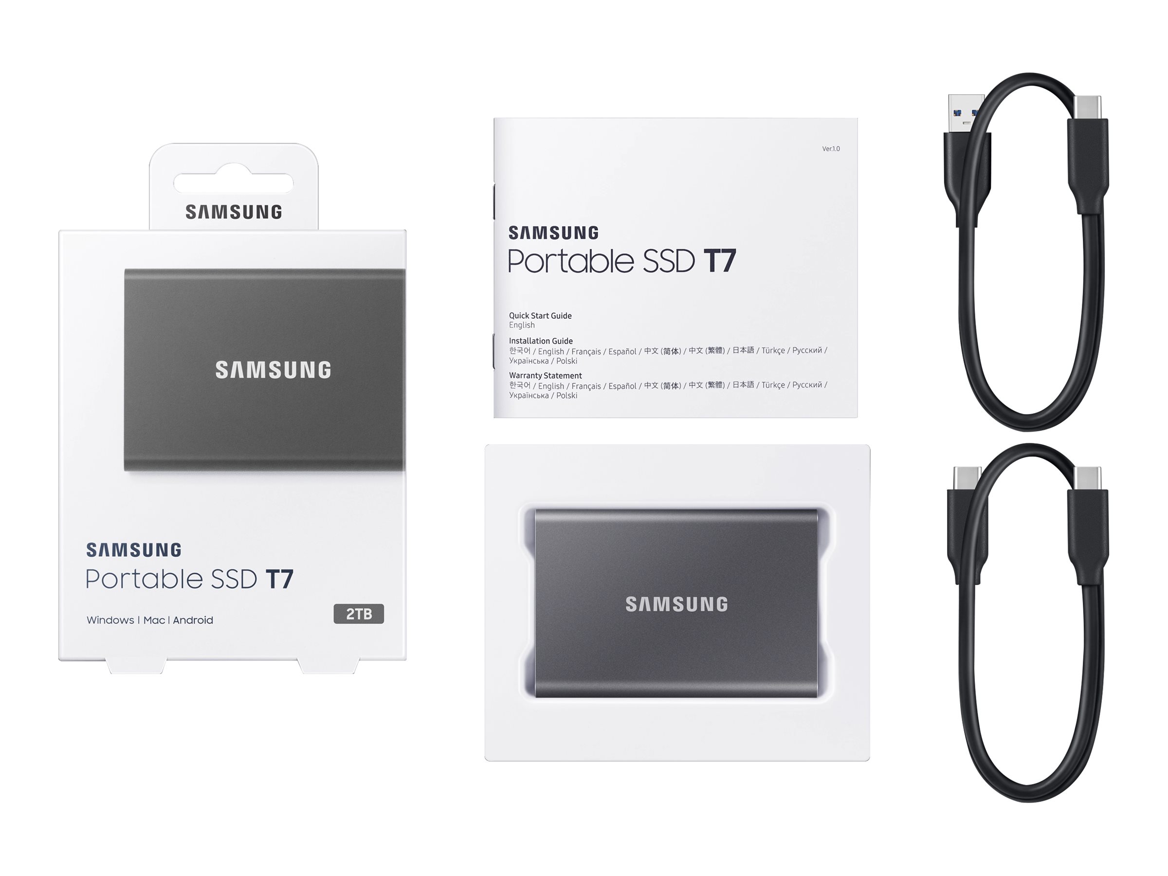 Samsung T7 MU-PC2T0T - 2 TB SSD - extern (tragbar)