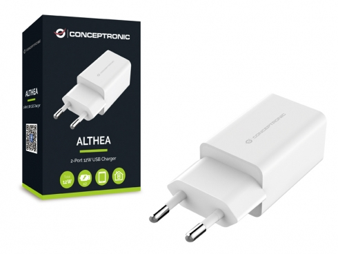 Conceptronic ALTHEA - Netzteil - 12 Watt - 2 Ausgabeanschlussstellen (USB)