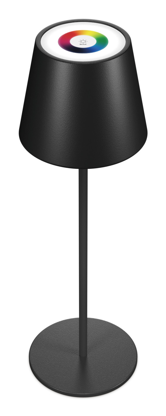 LED-RGB Tischlampe dimmbar mit Akku,schwarz