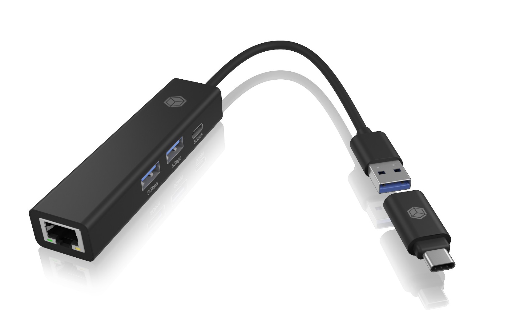 Adapter IcyBox USB3.2 Gen1 Hub & Gigabit LAN 4-in-1 retail