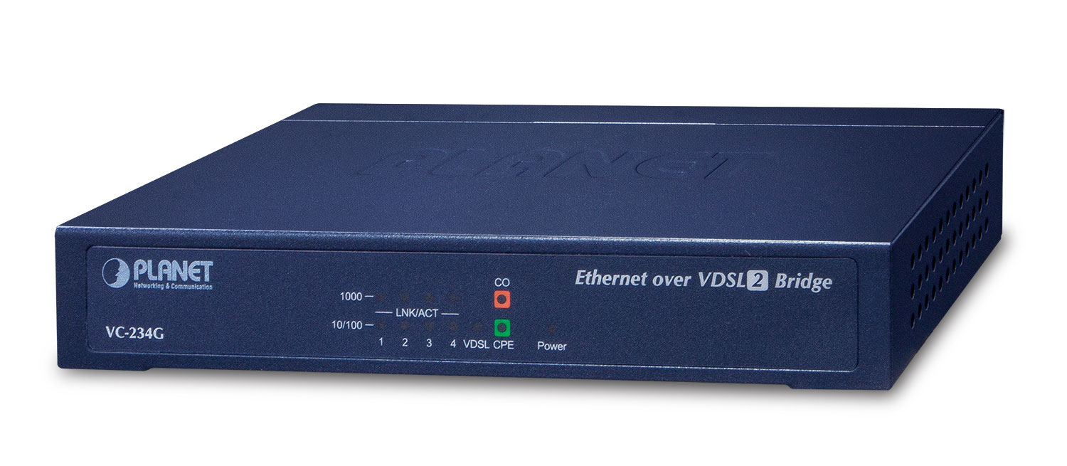 Planet VC-234G - Netzwerkbrücke - 1000 Mbit/s - Eingebauter Ethernet-Anschluss - Blau