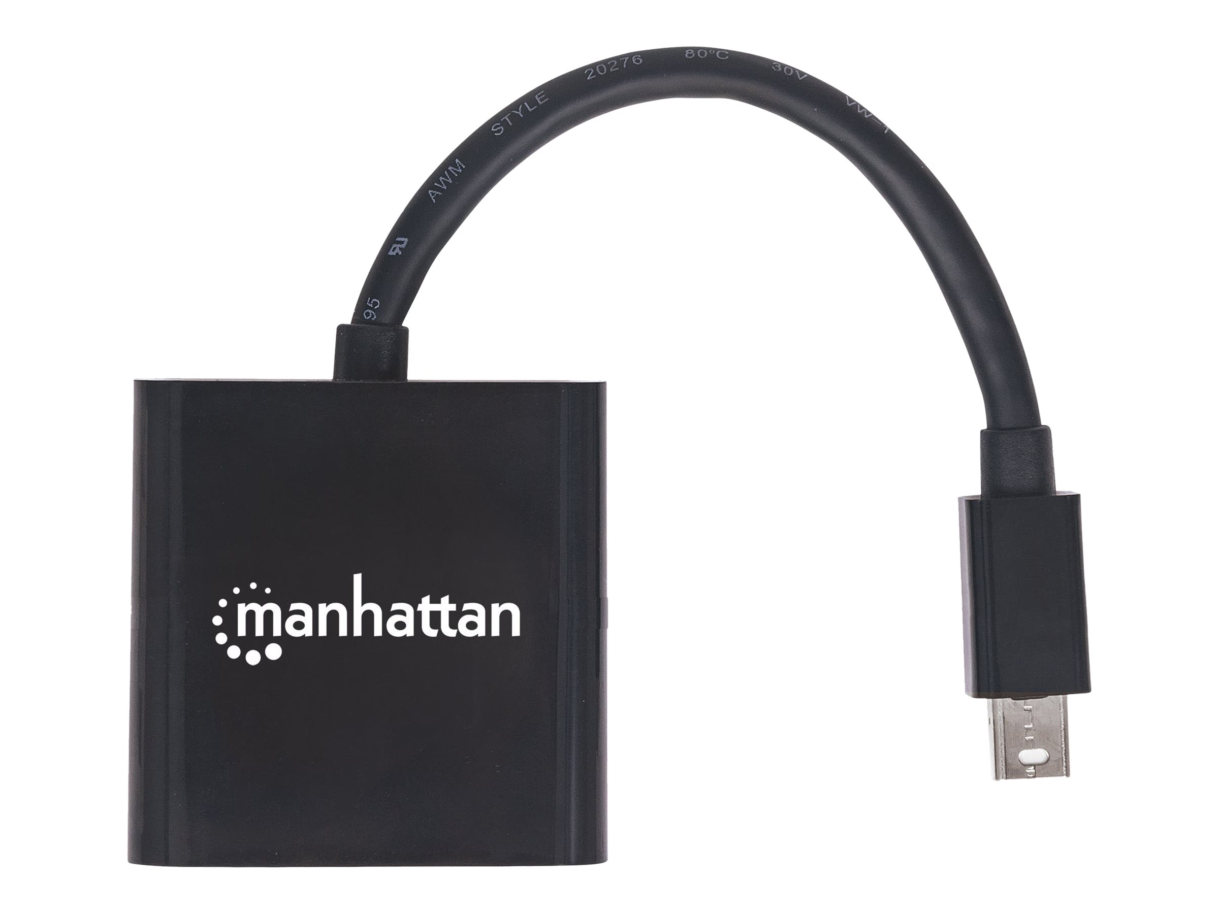 Manhattan Aktiver Mini-DisplayPort auf HDMI-Adapter, Mini-DisplayPort-Stecker auf HDMI-Buchse, 4K@60Hz, schwarz, Polybagverpackung - Videoanschluß - Mini DisplayPort (M)