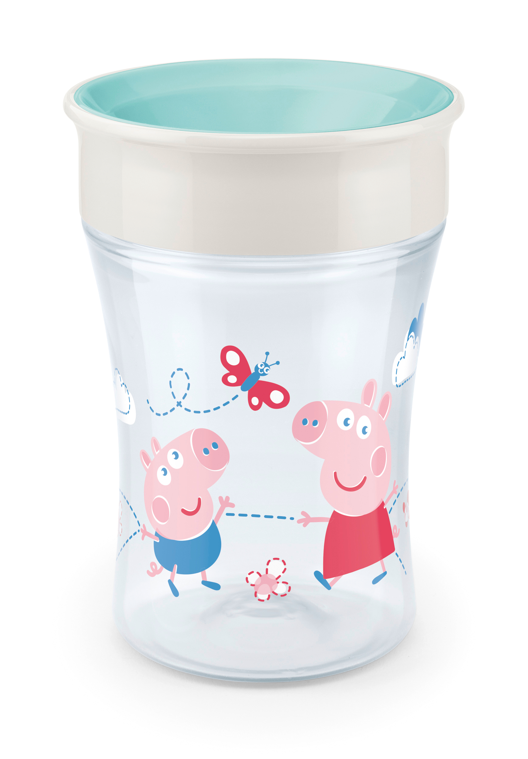 NUK |Trinkbecher | Peppa Pig Magic Cup | 230ml | Türkis