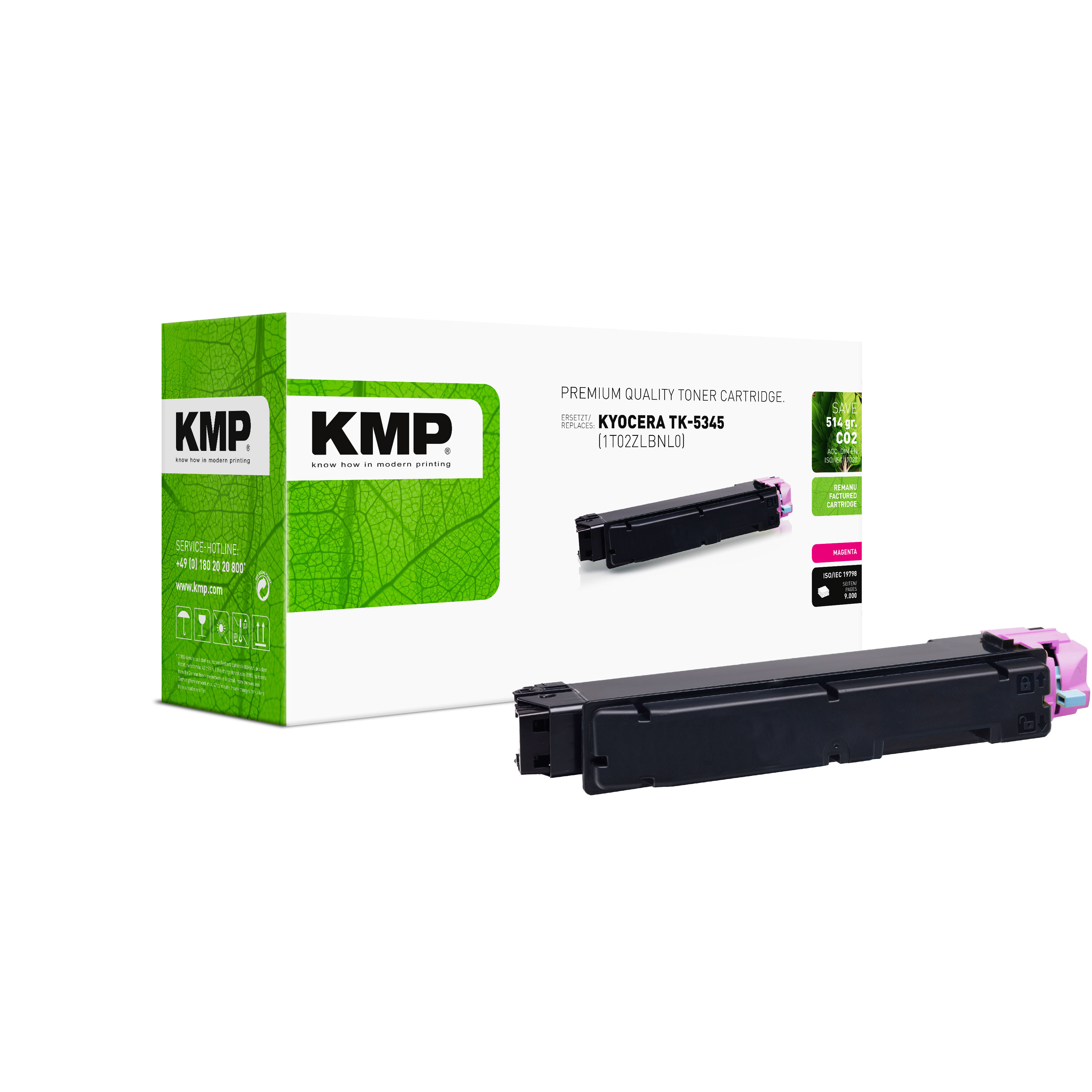 KMP Toner Kyocera TK-5345M (1T02ZLBNL0) magenta 9000 Seiten remanufactured