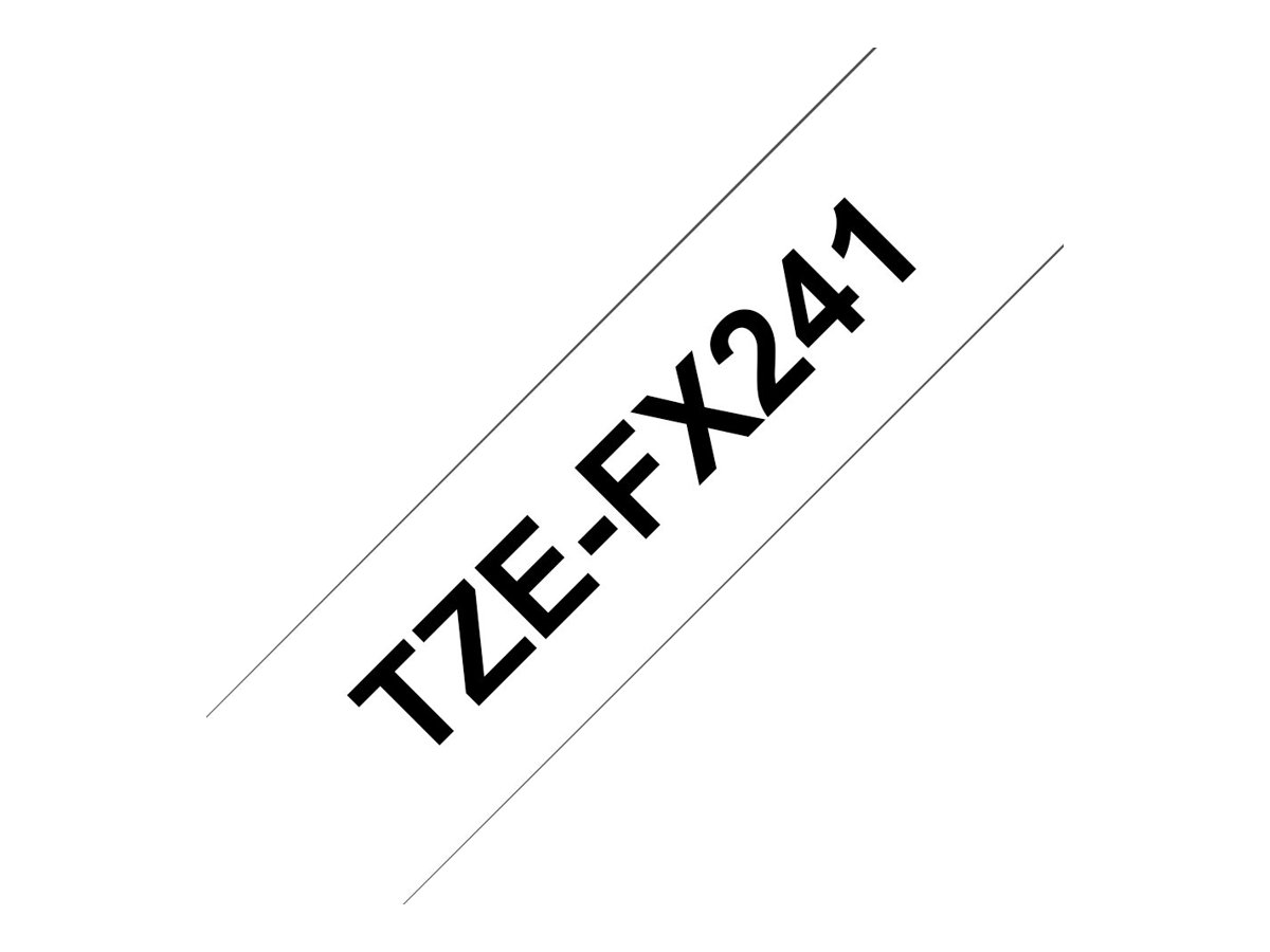 Brother TZe-FX241 - Klebstoff - Schwarz auf Weiß - Rolle (1,8 cm x 8 m)