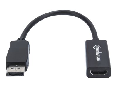 Manhattan DisplayPort 1.1 to HDMI Adapter Cable, 1080p@60Hz, Male to Female, Black, DP With Latch, Passive, Three Year Warranty, Polybag - Video- / Audio-Adapter - DisplayPort (M)