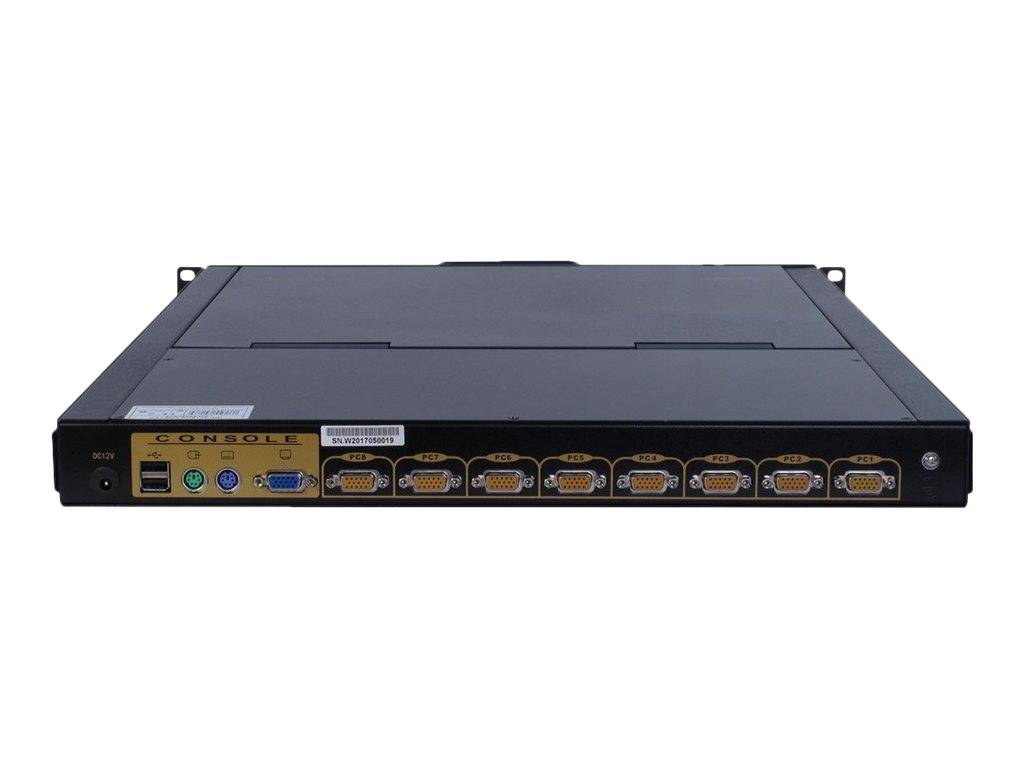 Inter-Tech KVM-1708 LED - KVM-Konsole mit KVM-Switch - 8 Anschlüsse - PS/2, USB - QWERTZ - 43.2 cm (17")