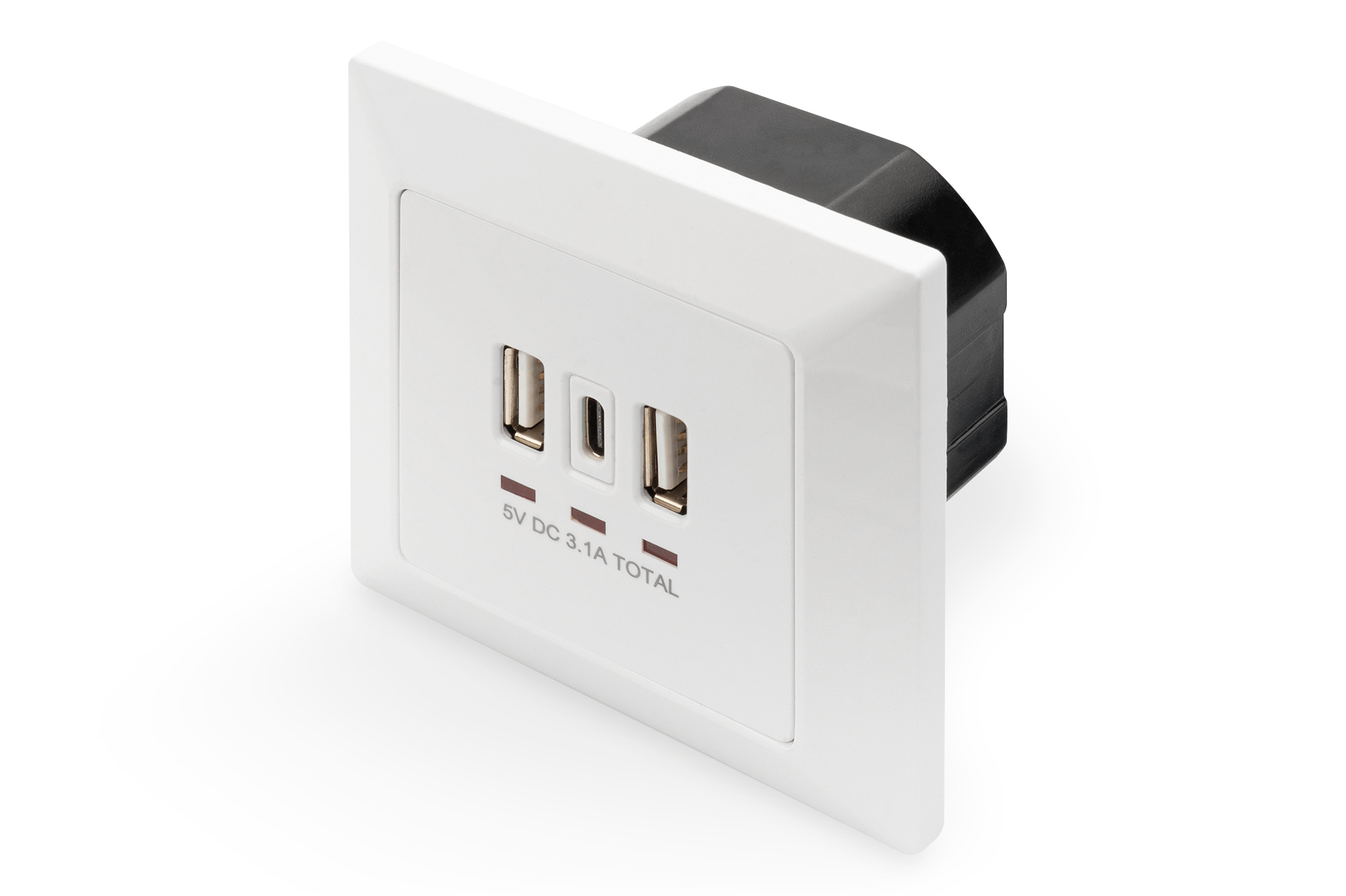 DIGITUS | Unterputz Ladedose USB 2x USB A 1x USB Type-C, weiss