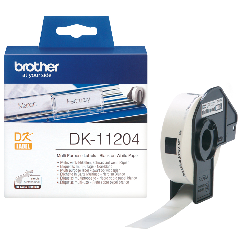 Brother DK-11204 - Schwarz auf Weiß - 17 x 54 mm 400 Etikett(en) (1 Rolle(n)