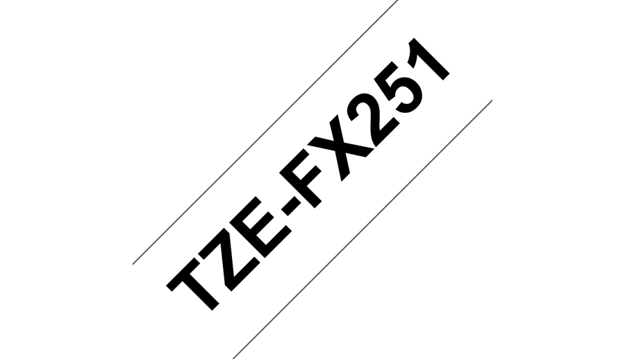 Brother TZe-FX251 - Klebstoff - Schwarz auf Weiß - Rolle (2,4 cm x 8 m)