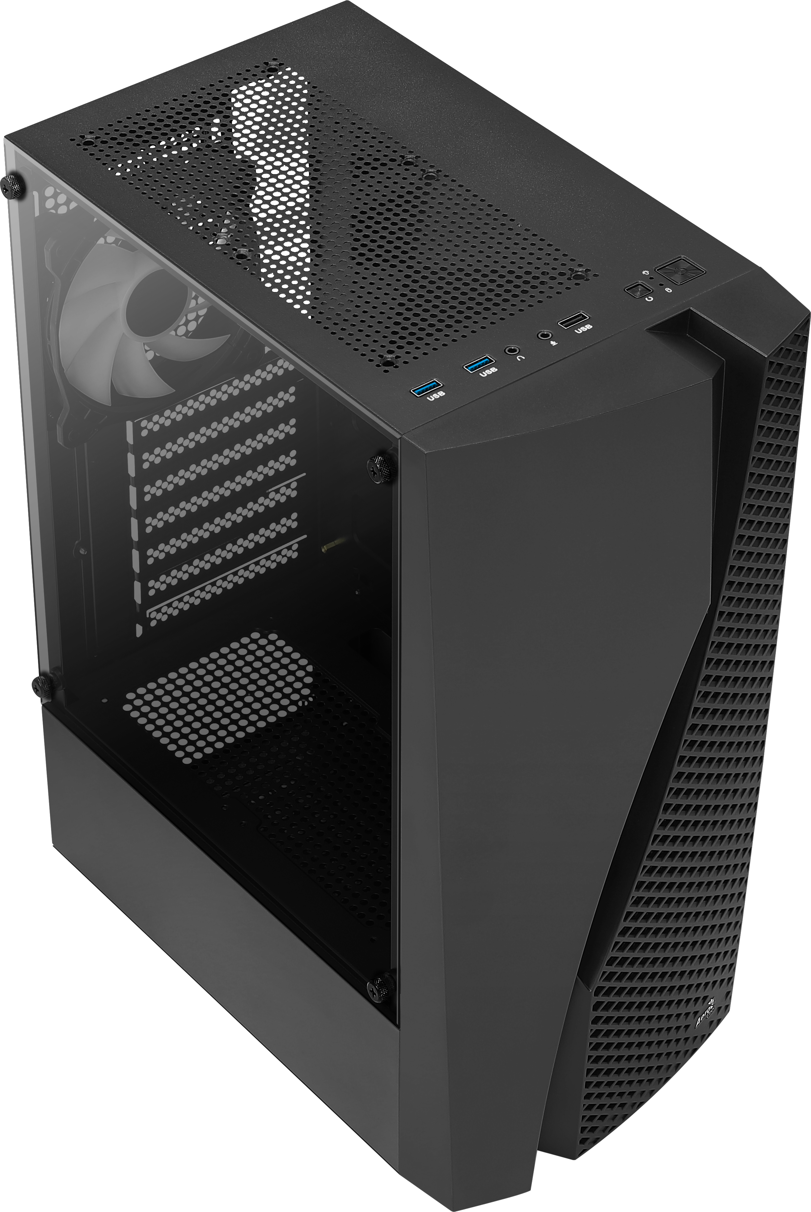 AeroCool Wave ARGB - Schwarz - Glasfenster