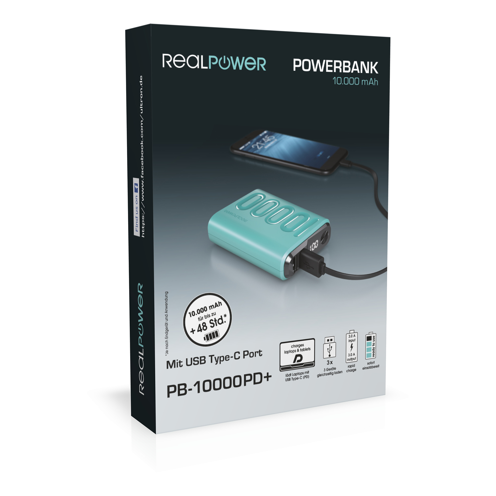 RealPower Powerbank PB-10000 PD Nutopia