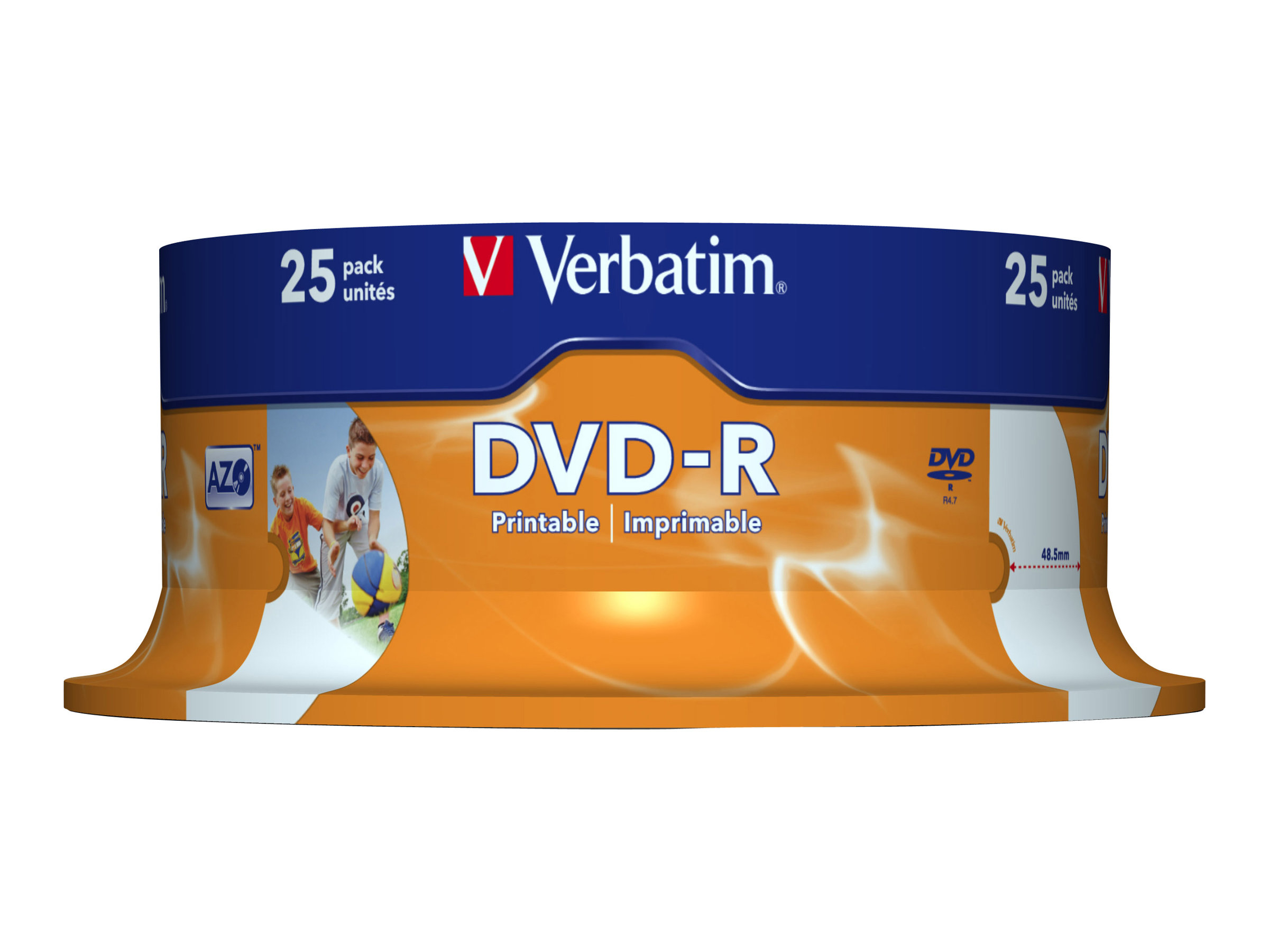 Verbatim 25 x DVD-R - 4.7 GB 16x - breite bedruckbare Fläche für Fotos