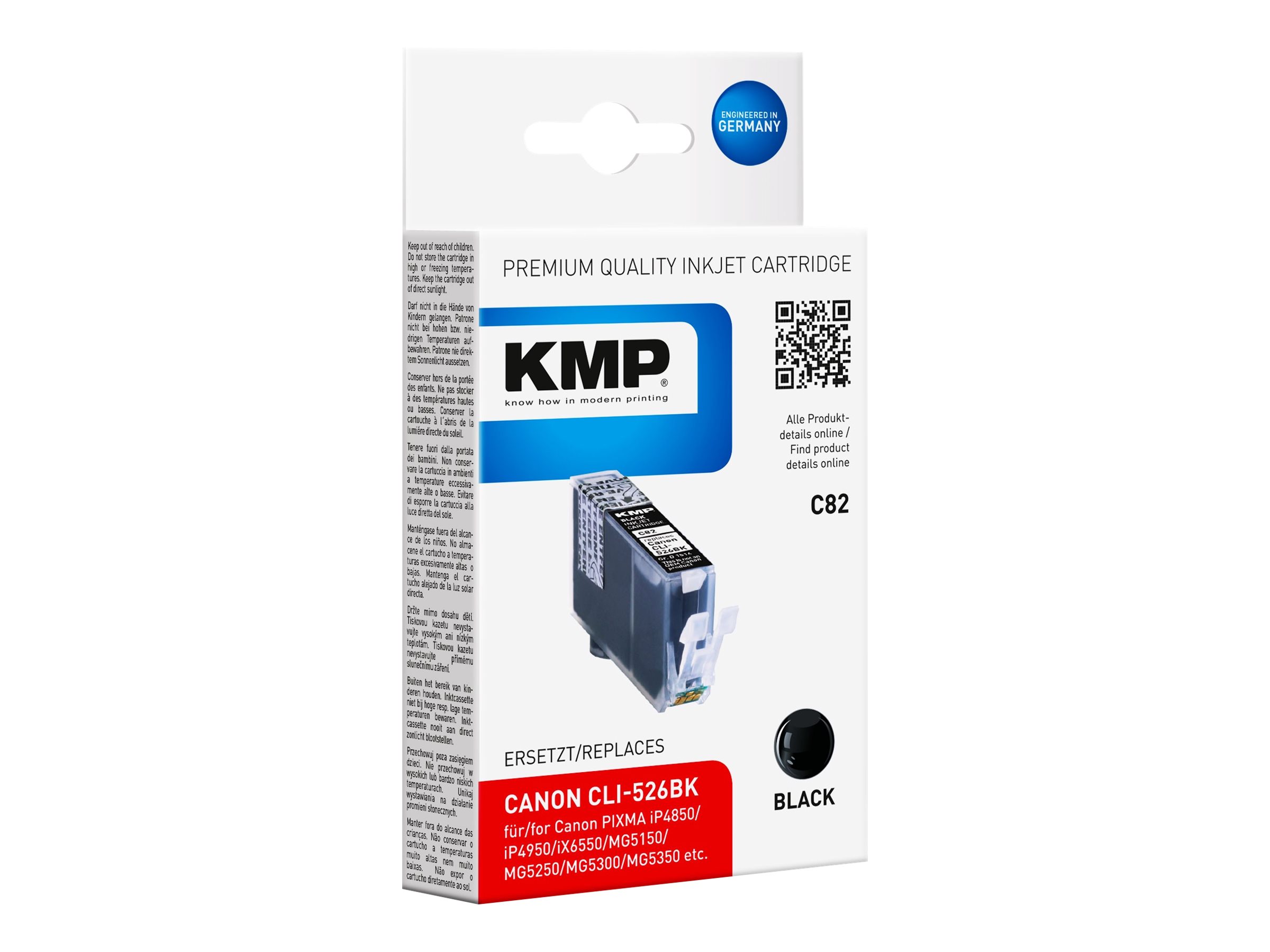 KMP C82 - 9 ml - Schwarz - compatible - Tintenpatrone