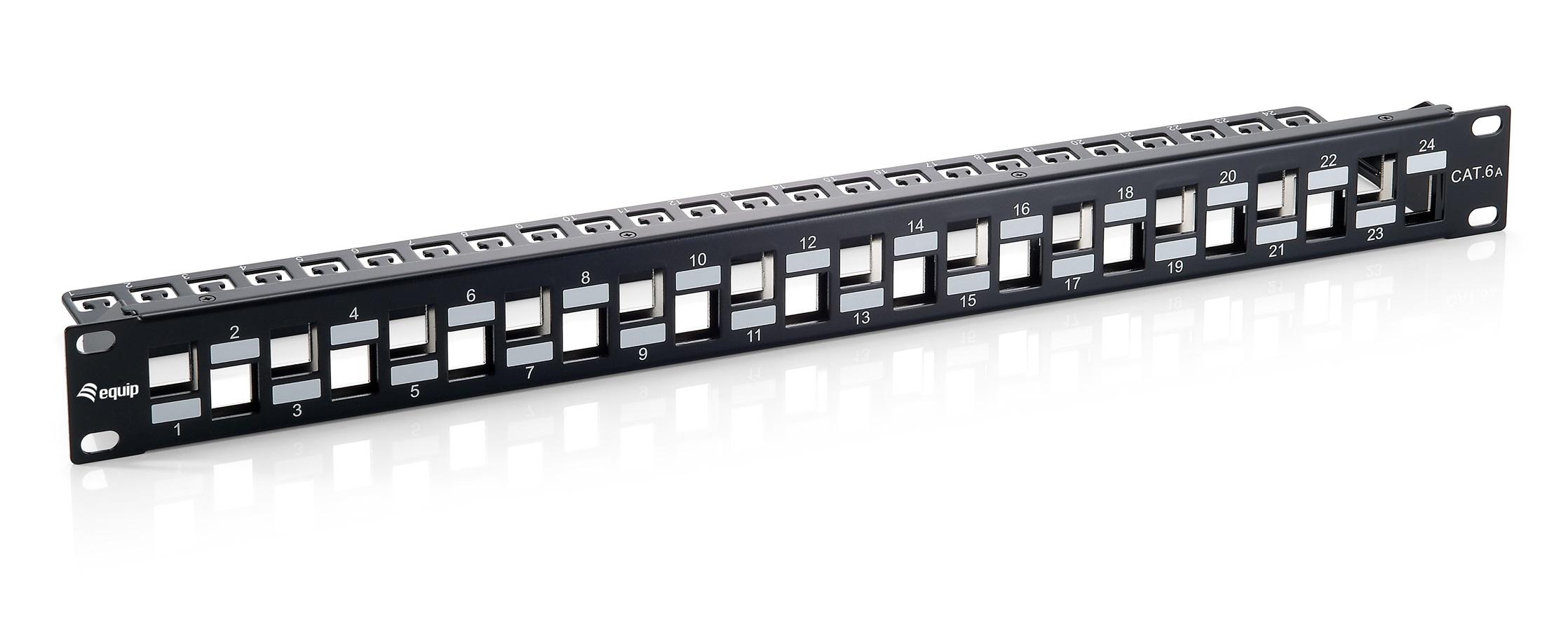1KNnh4-3kVBWw-lA2op0-qGCrGk Equip Patchpanel 24x RJ45 Cat6a 19" 1HE Keystone - RJ-45 - Rack-Modul