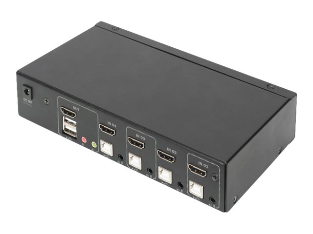 DIGITUS | KVM Switch, 4-Port, Single-Display, 4K, HDMI