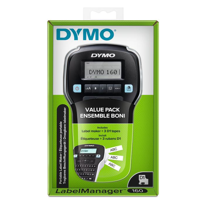 DYMO LabelManager 160 Starter-Set m. 3 D1-Bänder 12mm Qwertz